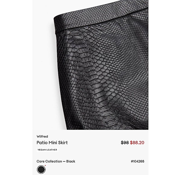 Aritzia Wilfred New Patio Leather Mini Skirt High Waisted Vegan Cocktail Python - Picture 5 of 15